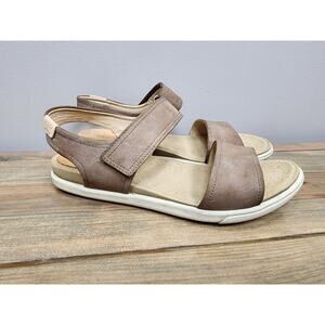 ECCO Taupe Nubuck Womens Sandals SZ 40 Sz 9 US
